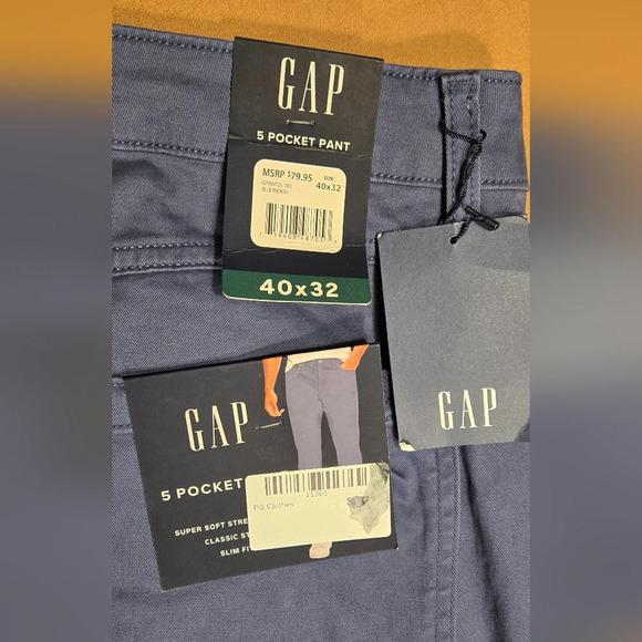 Nwt blue mens Gap 5 pocket pants - Picture 5 of 8